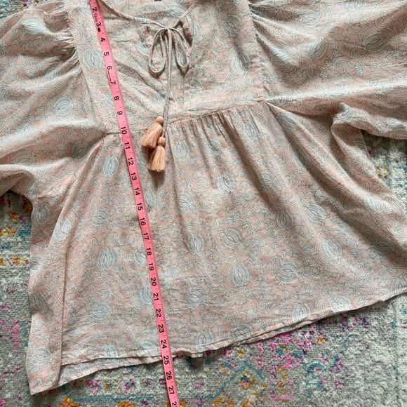 Marea Steph Blush Pink 3/4 Balloon Sleeves Slouchy Pullover Top Women’s Small - Picture 6 of 11